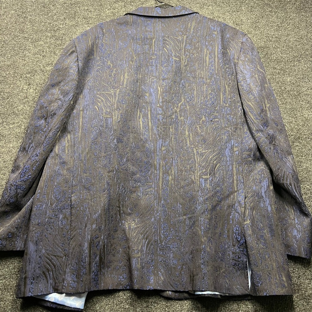 Robert Graham Mens Blue Black Jacquard Sport Coat Blazer US 50 EU 60 1JD5U0 - Picture 12 of 13